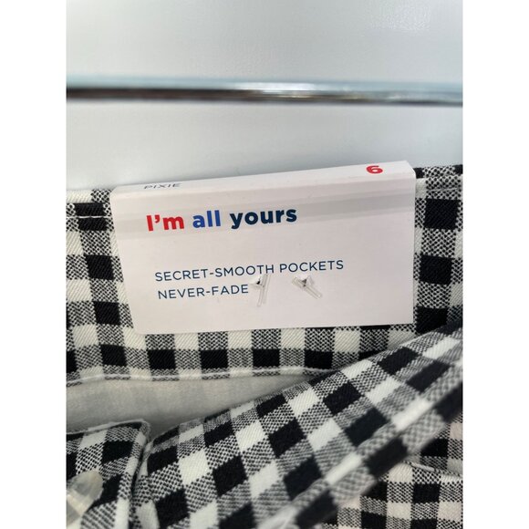 Old Navy Pixie High Rise Gingham Shorts Womens 6 Secret Smooth Pockets Black NEW - Picture 8 of 12